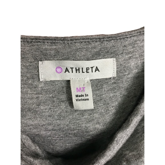 Athleta Medium Heather Gray Scope Neck Long Sleeve Dress - Picture 3 of 4